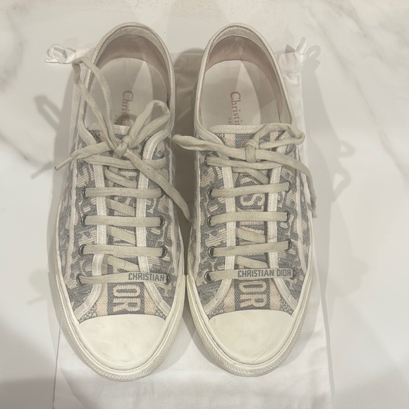 WALK'N'DIOR SNEAKERS Shoes Gray Stone Dior Oblique Low Top Size US 11 EU 41 - Picture 1 of 6
